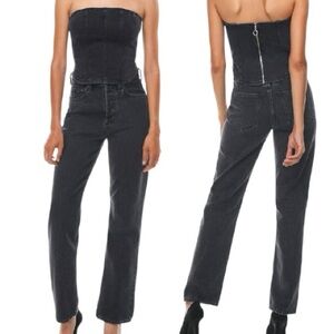 Aritzia Denim Forum The 90s Joni Hi-Rise Jean Washed Black Denim Button Fly 23